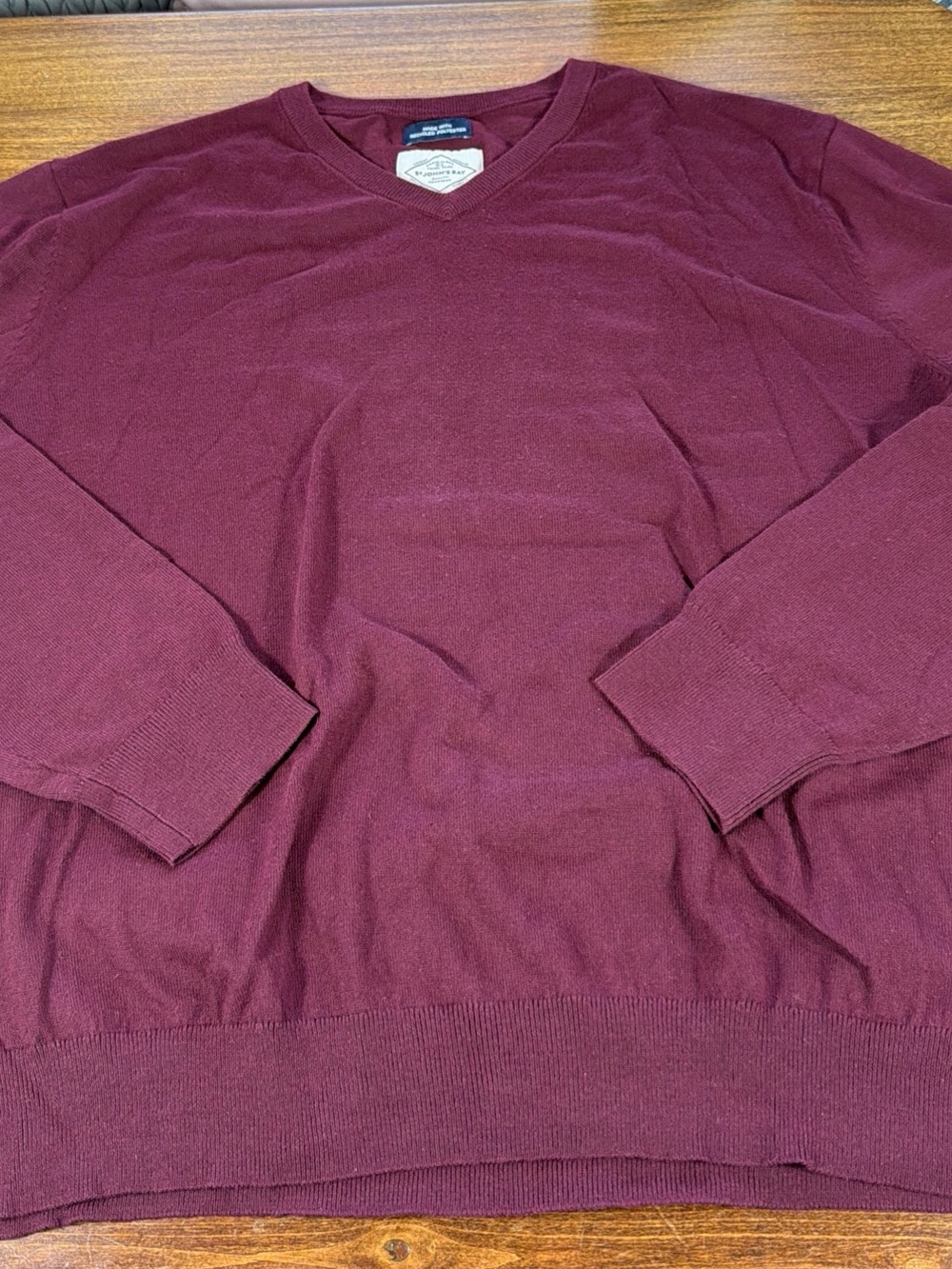 St. John’s Bay Men's V-Neck Sweater in Burgundy